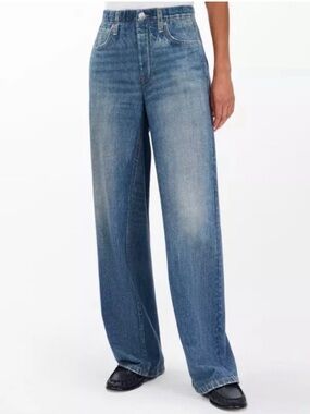 Rag & Bone Miramar Wide-Leg Sweatpant Jeans Blue Small
